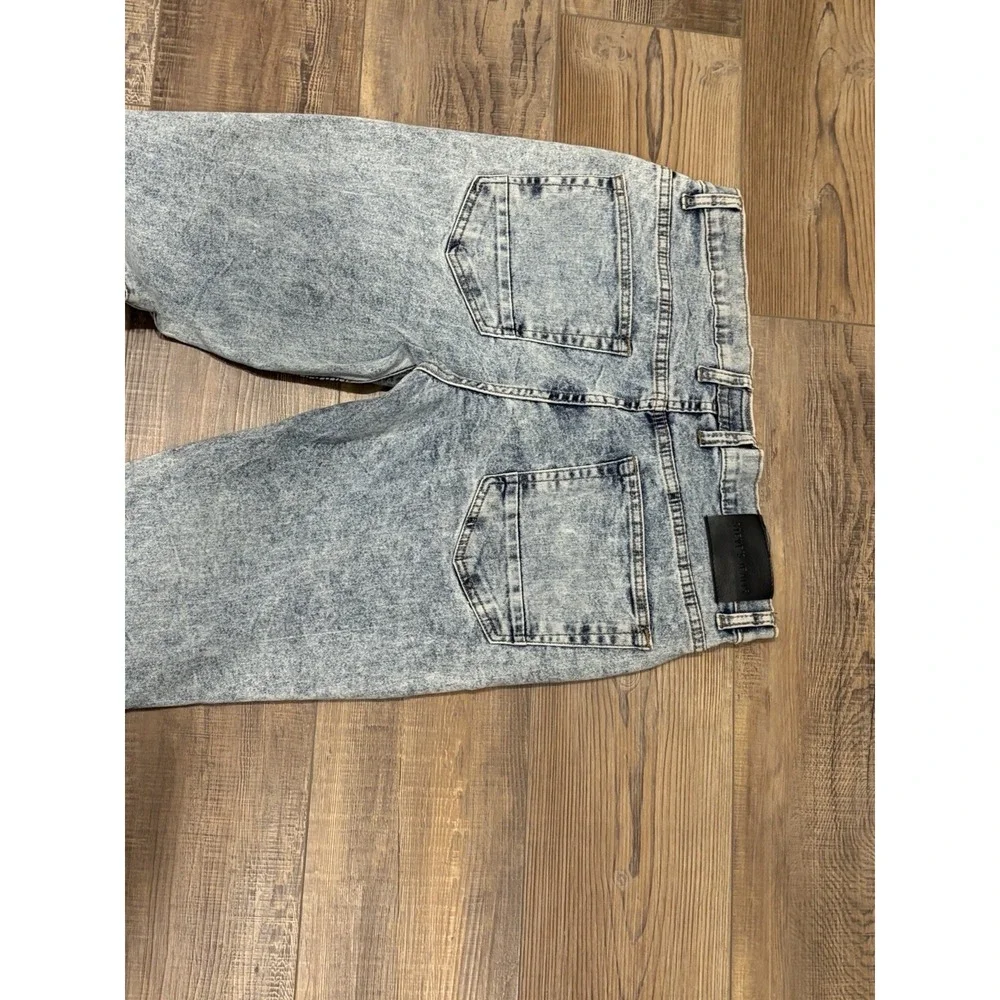 Steve's Jeans Men Size 34x32 Acid Wash Street Wear Moto Biker Striaght Mid Rise